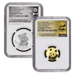 2017 35th Anniversary Chinese Panda PF-70 Early Releases – 15g Silver and 5g Gold Proof Set