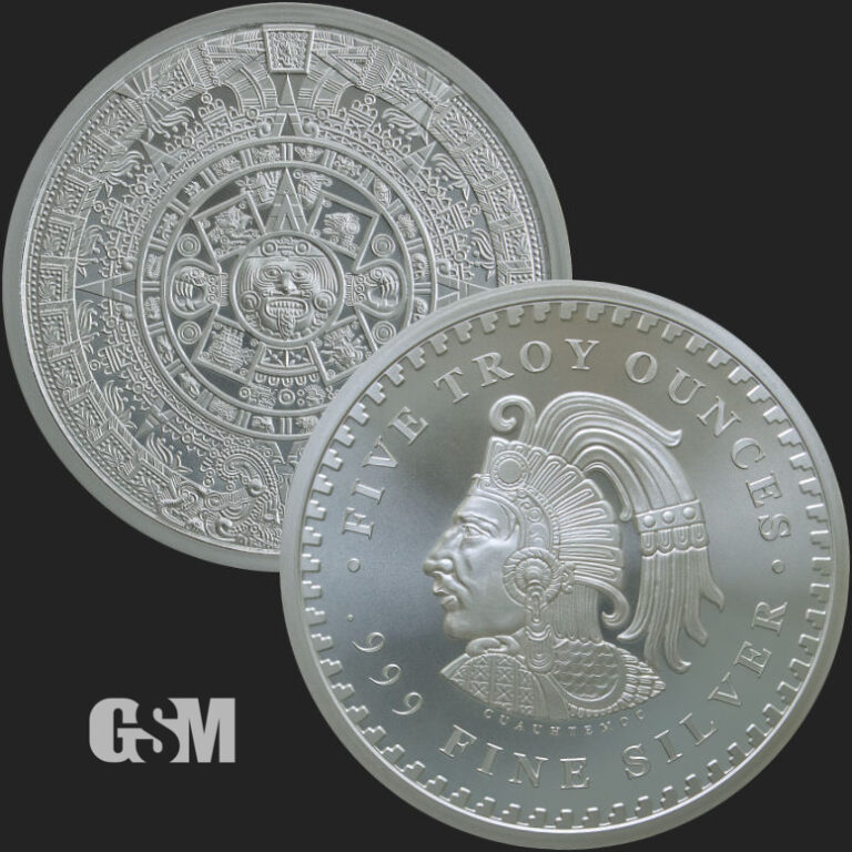 5 oz Aztec Calendar Silver Round